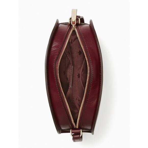 New Kate Spade Perry Leather Dome Crossbody Deep Berry - Picture 3 of 4
